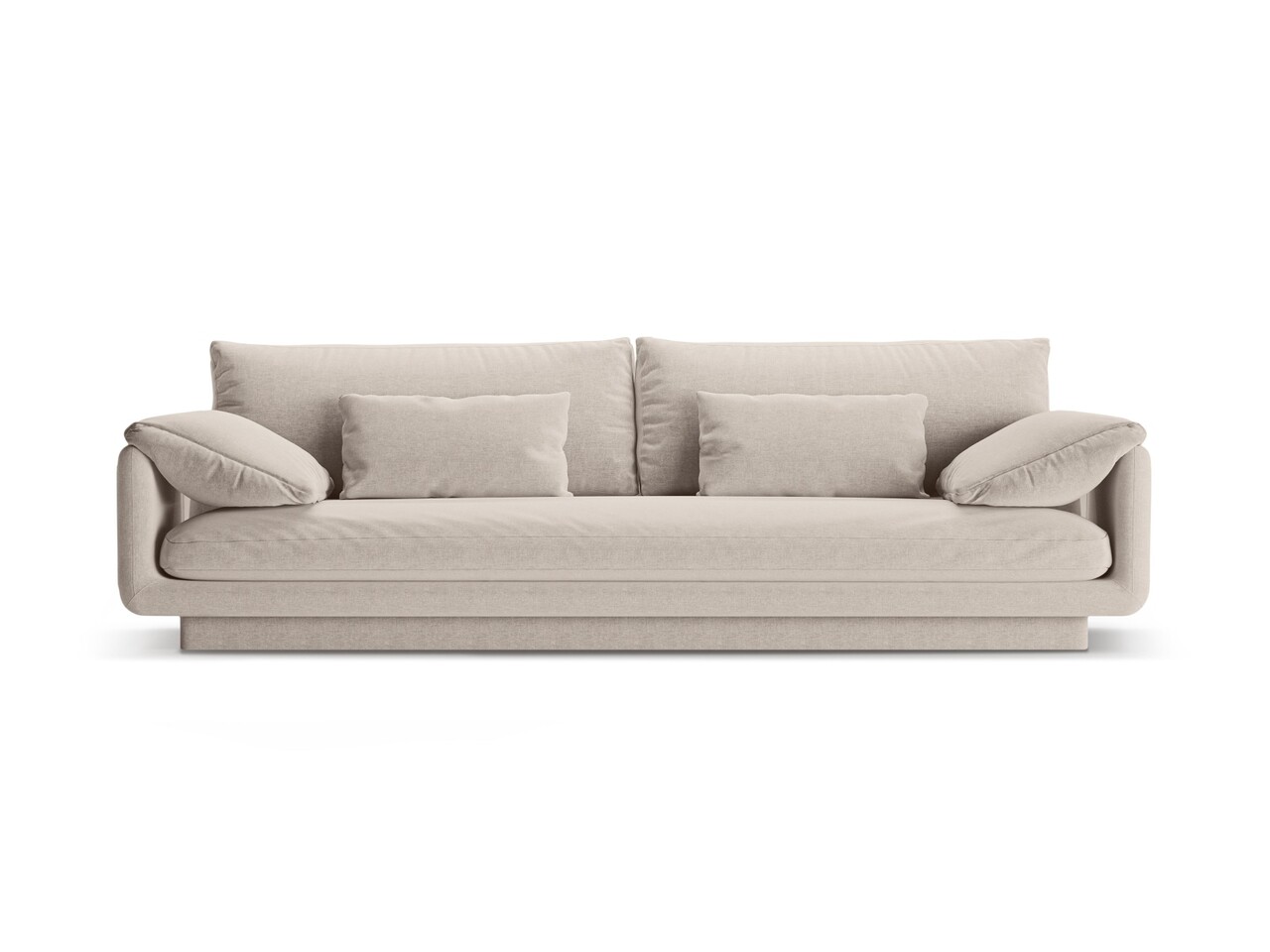 Canapea 4 locuri, Torino-211, Micadoni Home, 250x103x83 cm, tesatura structurata chenille, bej deschis - imagine 6
